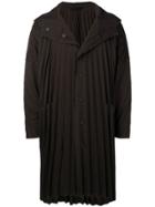 Homme Plissé Issey Miyake Pleated Hooded Coat - Black