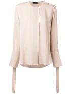 Calvin Klein Collection - Strap Detail Blouse - Women - Silk - 38, Nude/neutrals, Silk