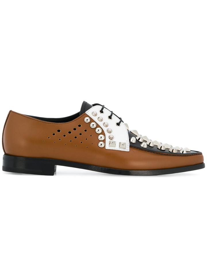 Prada Studded Oxford Shoes - Brown