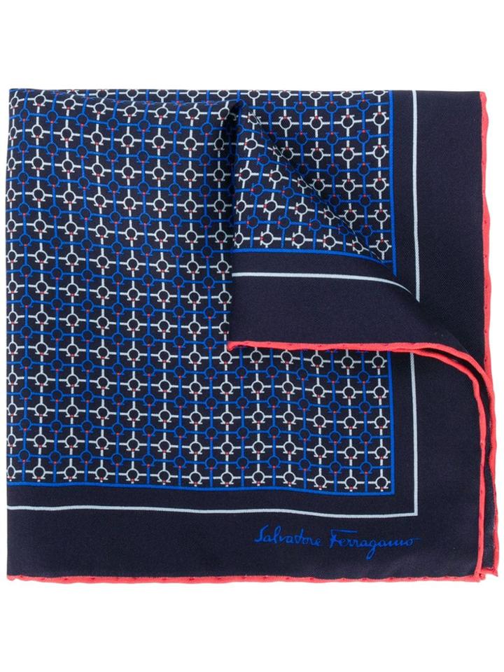 Salvatore Ferragamo Gancini Pocket Square - Blue