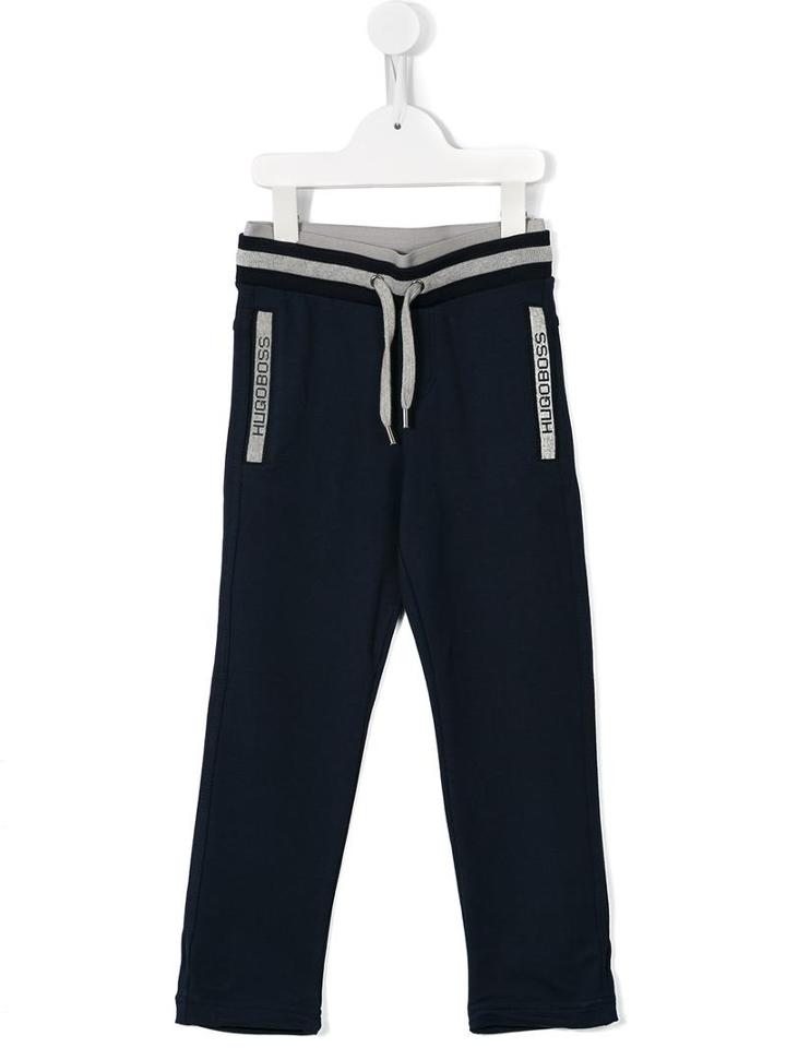 Boss Kids Logo Print Track Pants, Boy's, Size: 6 Yrs, Blue
