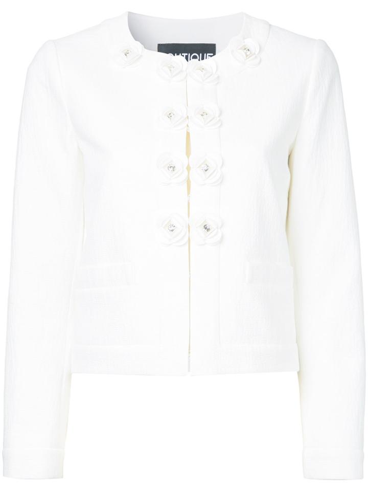 Boutique Moschino Floral Buttons Jacket - White