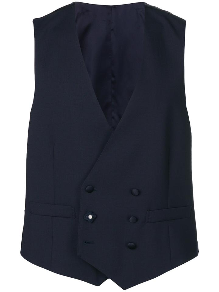Lardini Double Breasted Waistcoat - Blue
