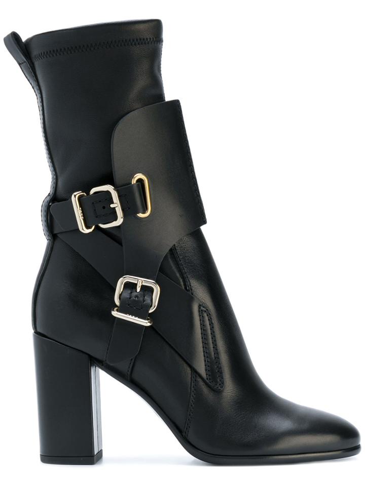 Tod's Buckled Midi Boots - Black