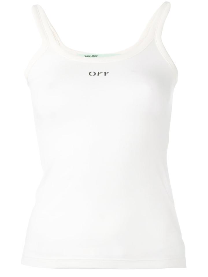 Off-white New Wife Beater Tank Top, Women's, Size: Small, White, Cotton/spandex/elastane/viscose