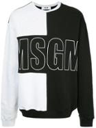Msgm Colour Block Logo Sweatshirt - Black