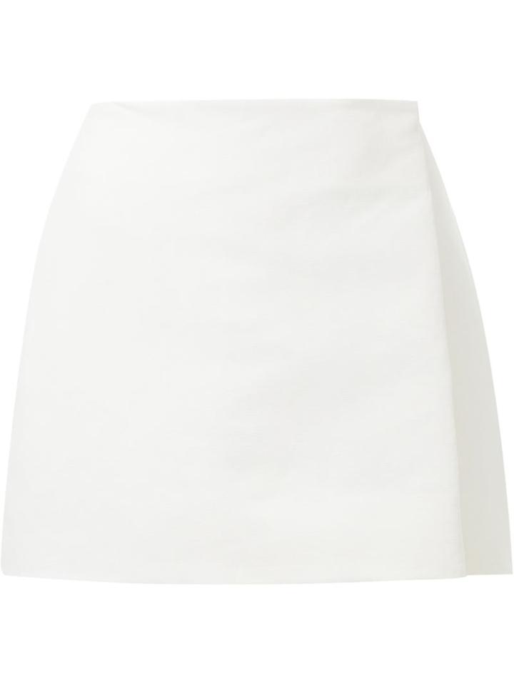 Zaid Affas Wrap Mini Skirt, Women's, Size: 4, Nude/neutrals, Silk/cotton/nylon