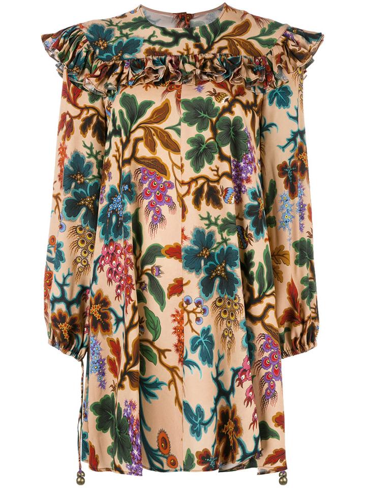 Philosophy Di Lorenzo Serafini Floral Print Dress, Women's, Size: 42, Nude/neutrals, Rayon
