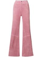 Victoria Beckham Panelled Flare Trousers - Pink & Purple