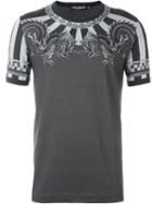 Dolce & Gabbana Chinese Dragon Print T-shirt, Men's, Size: 50, Grey, Cotton