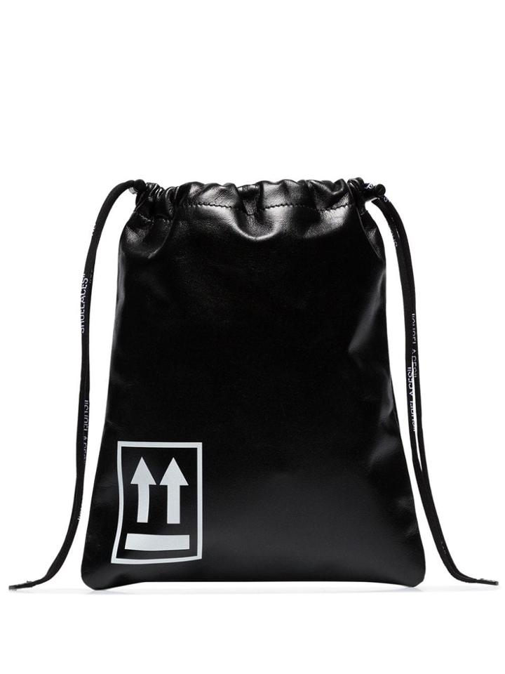 Off-white Small Drawstring Pouch Bag - Black