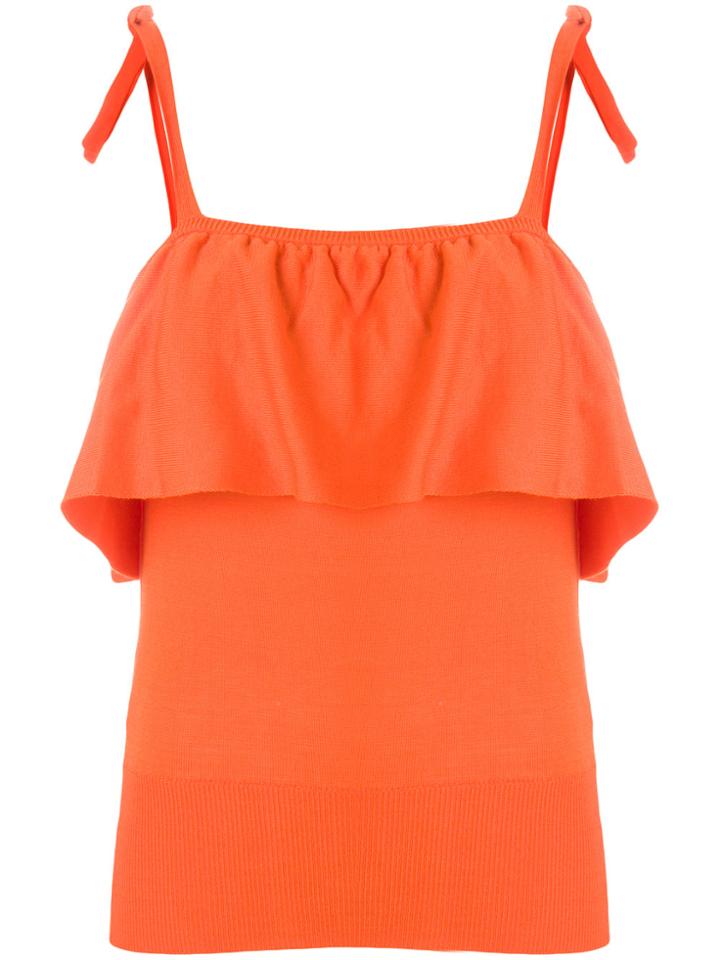 Laneus Slim-fit Peplum Top - Yellow & Orange