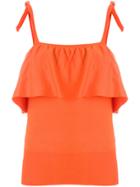 Laneus Slim-fit Peplum Top - Yellow & Orange