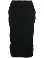 Rick Owens - Knee Length Skirt - Women - Silk/cupro/virgin Wool - 44, Black, Silk/cupro/virgin Wool