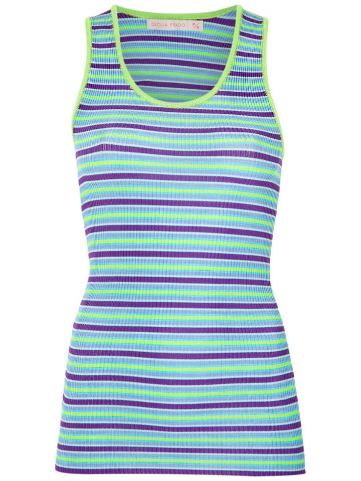 Cecilia Prado Knit Striped Tank Top - Blue