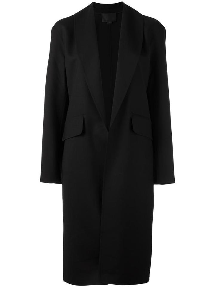 Alexander Wang Single Breasted Coat, Women's, Size: Medium, Black, Polyester/spandex/elastane/virgin Wool