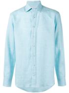 Etro Classic Shirt, Men's, Size: 42, Blue, Linen/flax