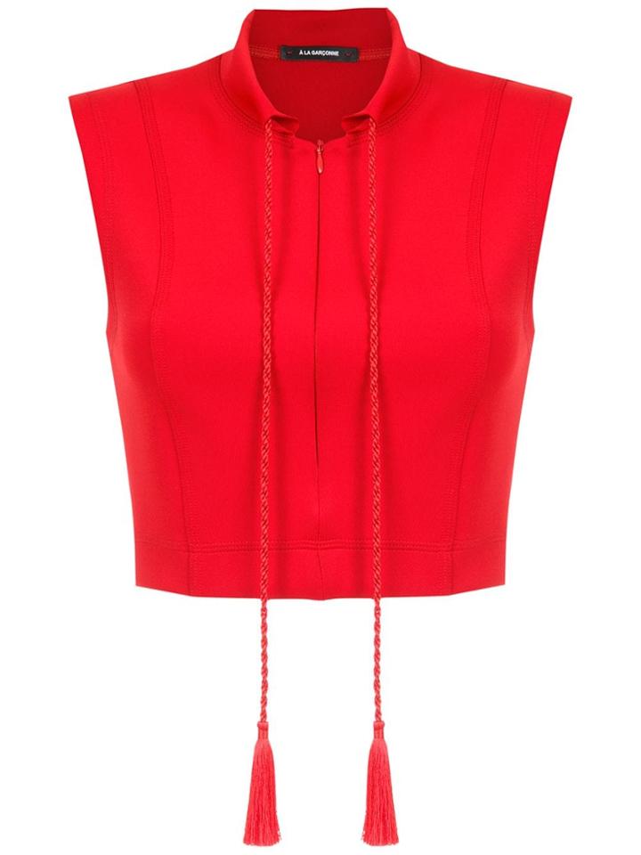 À La Garçonne Cropped Blouse - Red