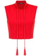 À La Garçonne Cropped Blouse - Red