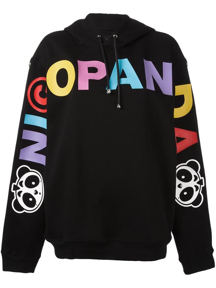 Nicopanda Logo Print Hoodie, Women's, Size: Large, Black, Cotton/polyester