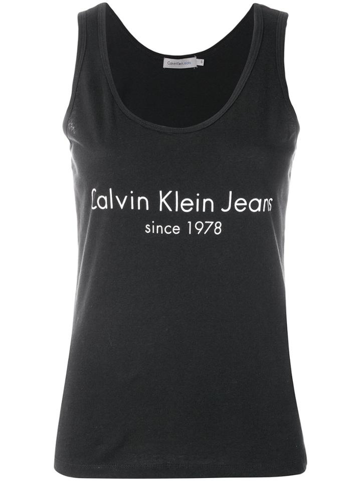 Calvin Klein Jeans Logo Print Tank Top - Black