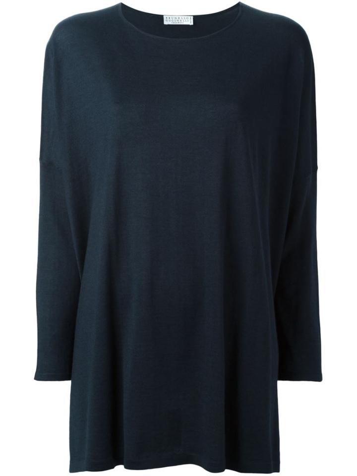 Brunello Cucinelli Oversized Jumper, Women's, Size: Xl, Blue, Silk/cashmere