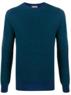 N.peal Waffle Knit Round-neck Jumper - Blue