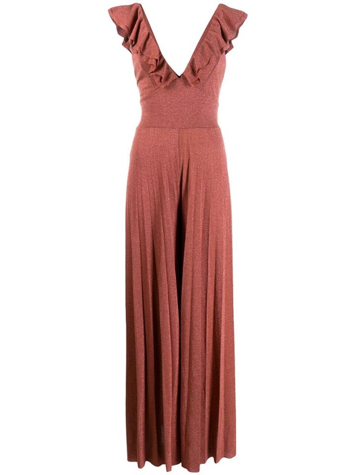 So Allure Lamé Pleated Jumpsuit - Brown