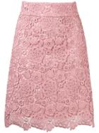 Blumarine High Waist Lace Skirt - Pink & Purple