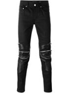 Saint Laurent Biker Style Jeans, Men's, Size: 31, Black, Cotton/spandex/elastane/lamb Skin