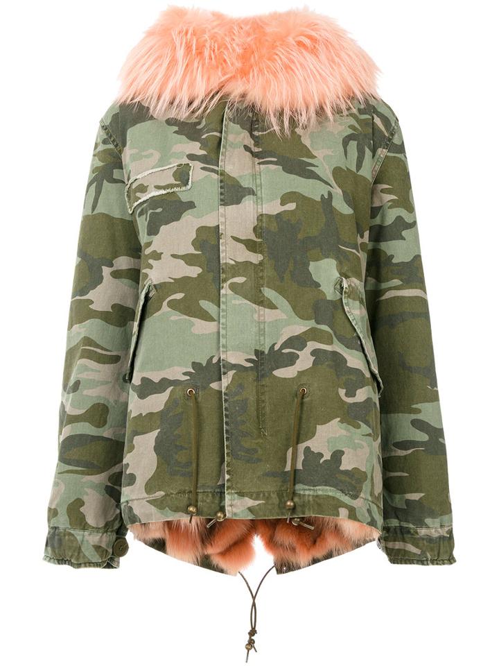 Mr & Mrs Italy - Hooded Jacket - Women - Cotton/fox Fur/polyester/polypropylene - Xs, Green, Cotton/fox Fur/polyester/polypropylene