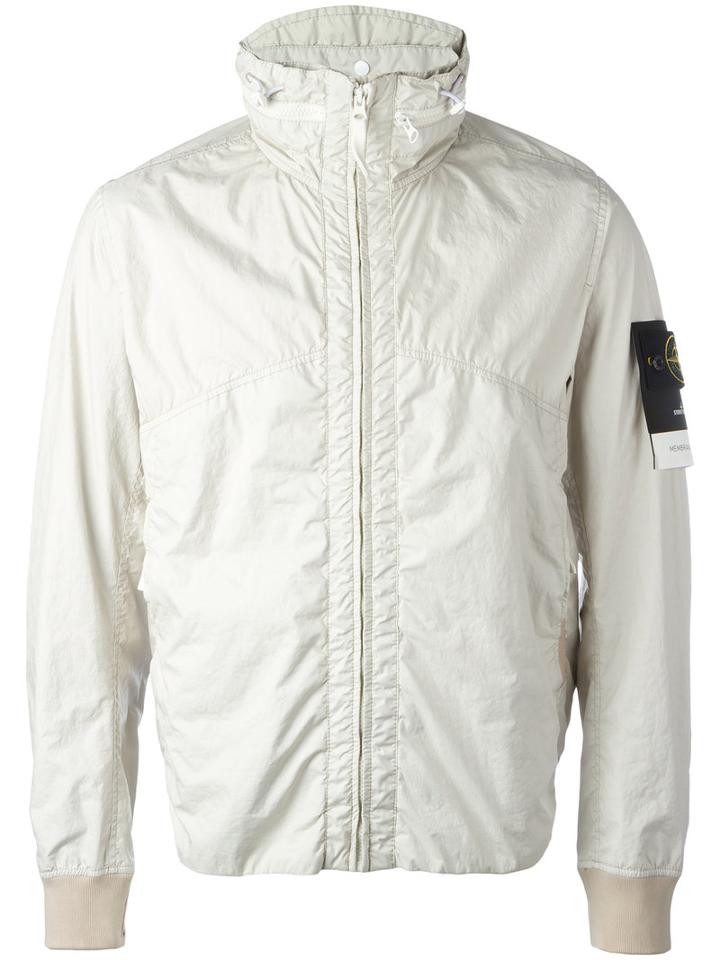 Stone Island Roll Neck Jacket, Men's, Size: Medium, Nude/neutrals, Polyamide/polyurethane Resin