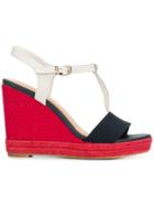 Tommy Hilfiger Woven T-bar Wedges - Red