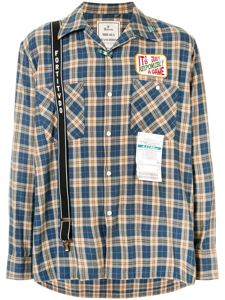 Maison Mihara Yasuhiro Checked Print Shirt - Blue