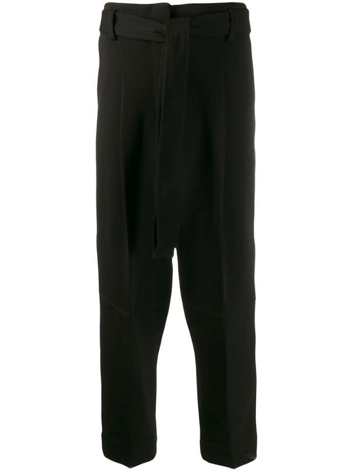 3.1 Phillip Lim Cropped Tie Front Trousers - Black