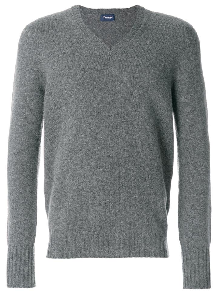 Drumohr V-neck Jumper - Grey