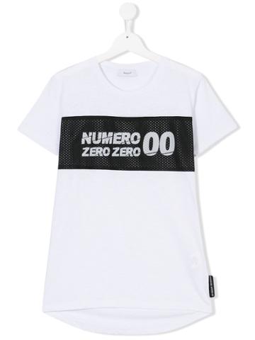 Numero00 Kids Teen Mesh Logo T-shirt - White