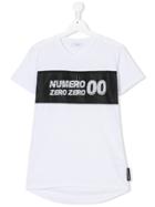 Numero00 Kids Teen Mesh Logo T-shirt - White