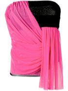 Msgm Draped Bustier Top - Pink