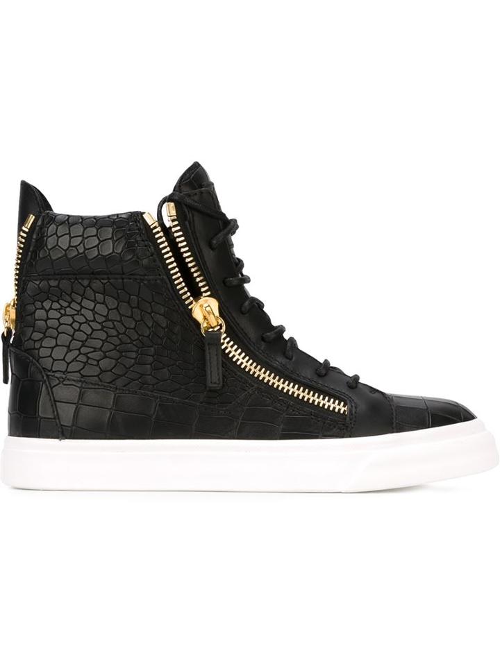 Giuseppe Zanotti Design Nicki Hi-top Sneakers, Women's, Size: 36, Black, Leather/rubber