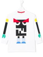Fendi Kids 'monster Robot' T-shirt, Boy's, Size: 8 Yrs, White