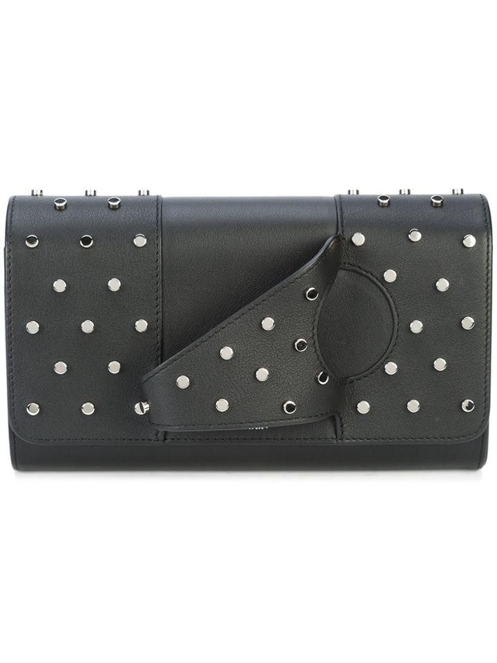 Perrin Paris L'asymètrique Stud Clutch - Black