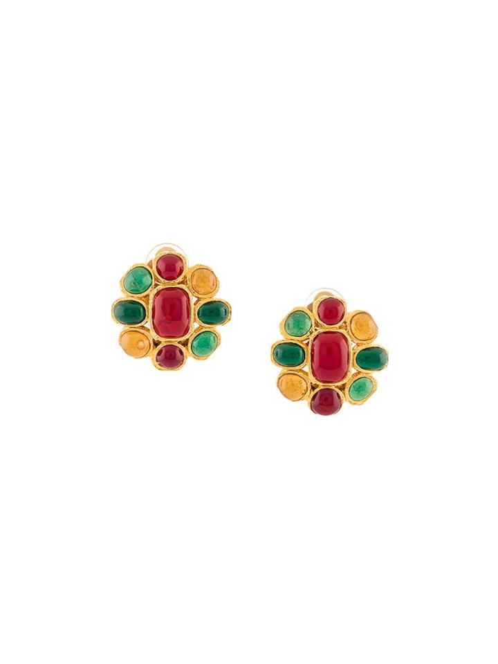 Chanel Vintage Gripoix Clip-on Earrings
