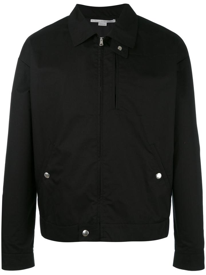 Stella Mccartney Zip Bomber Jacket, Men's, Size: 50, Black, Cotton/silk/viscose