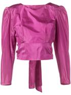Yves Saint Laurent Vintage Deep V-back Blouse - Pink & Purple