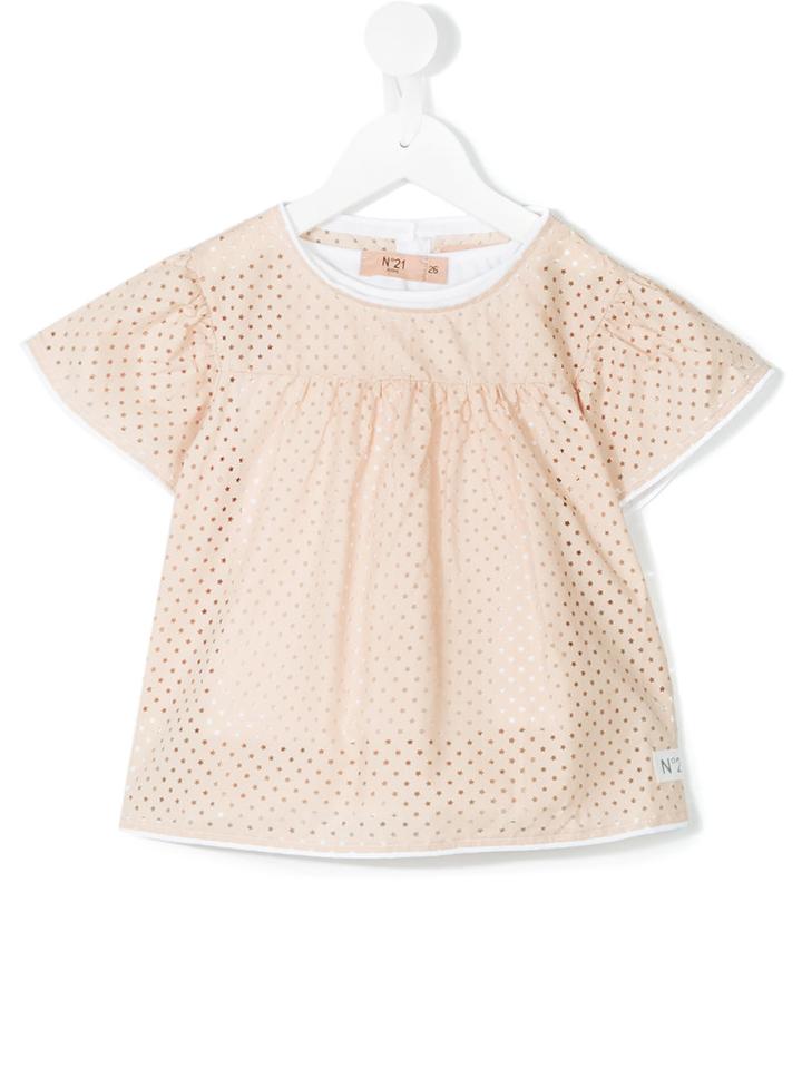 No21 Kids - Start Pattern Blouse - Kids - Cotton - 8 Yrs, Pink/purple