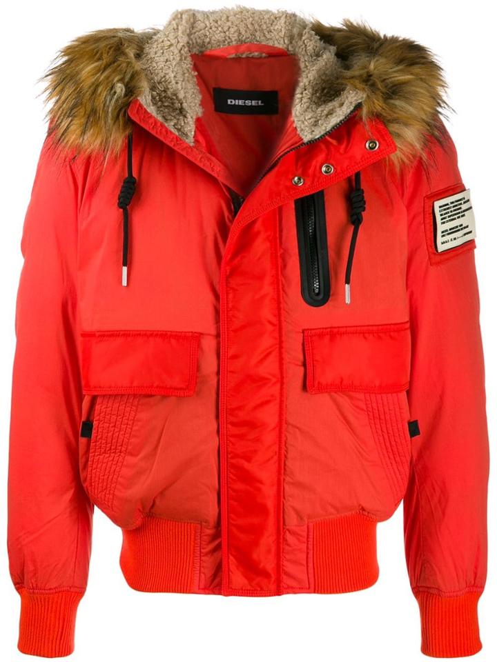 Diesel Hooded Parka Jacket - Orange
