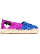 Chiara Ferragni Natalie Glitter Espadrilles, Women's, Size: 39, Blue, Polyester/leather/rubber
