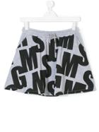 Msgm Kids Logo Print Sweatshirt Skirt - Grey