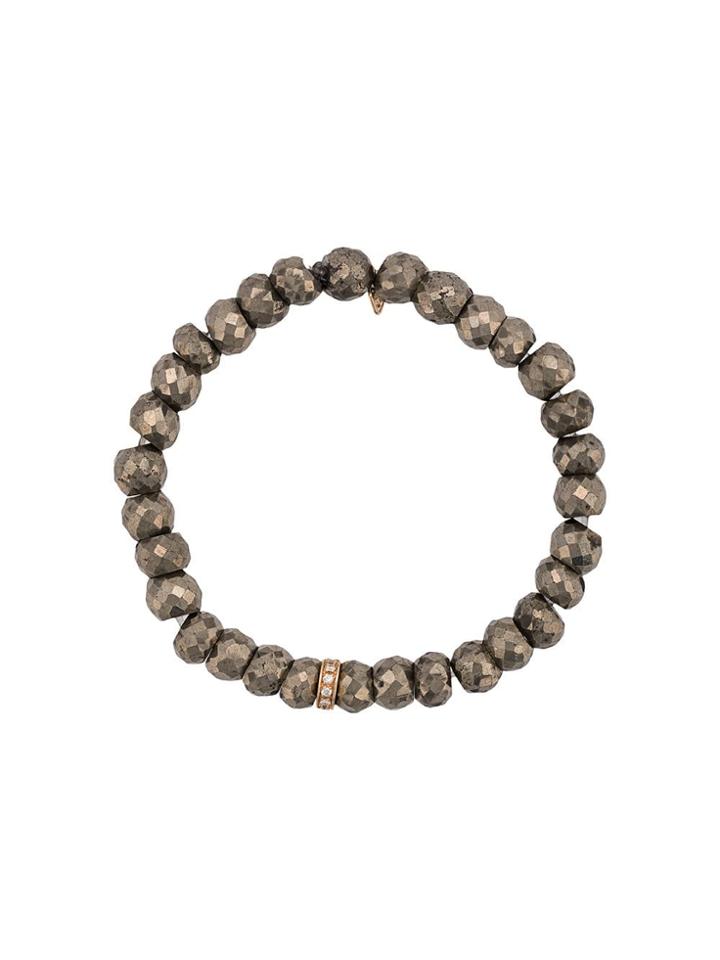 Sydney Evan 14kt Gold Pyrite Beaded Bracelet - Brown